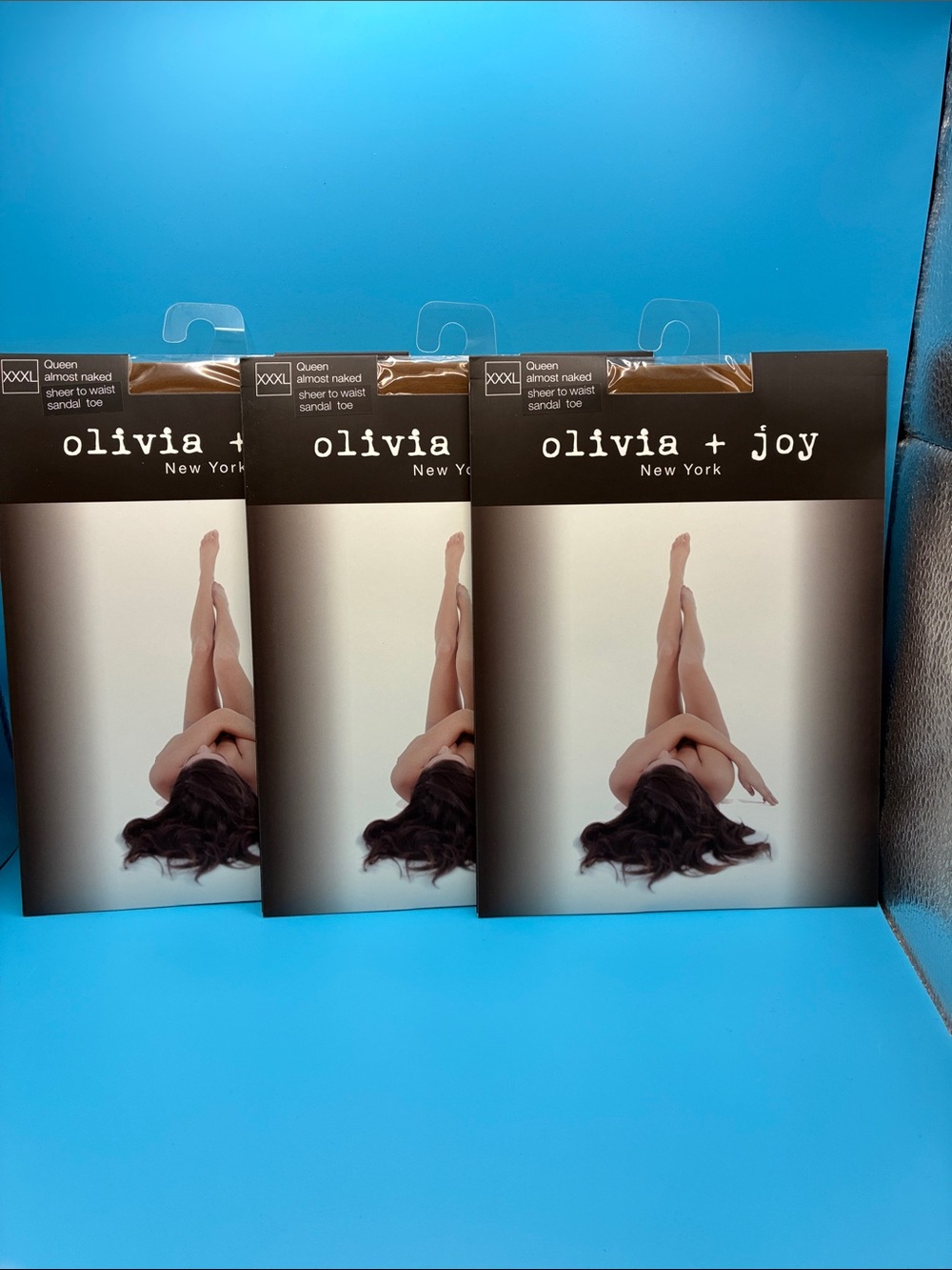 olivia + joy Sheer Sandal Toe Hosiery - Nude (Package of 3)